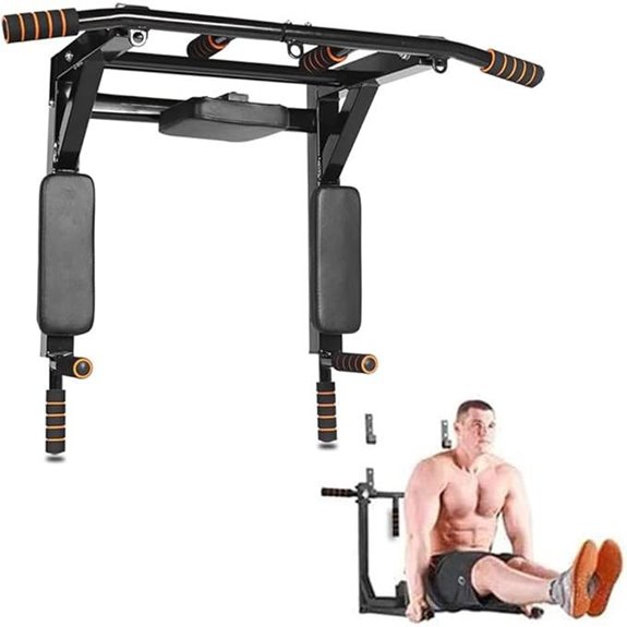STARBRILLIANT Wall-Mounted Pull Up & Dip Bar Station