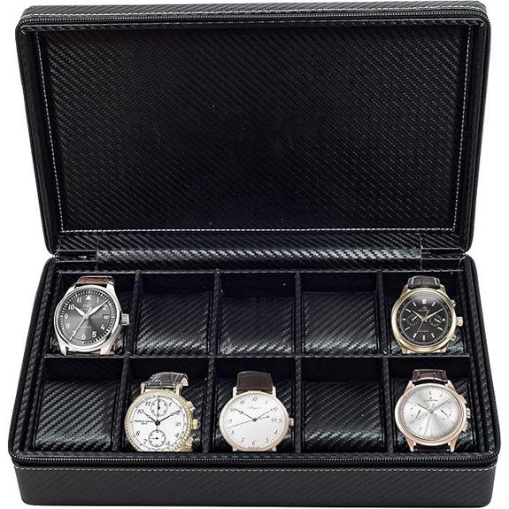 TIMELYBUYS 10 Watch Travel Case with Zipper