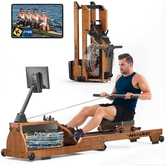 Water Rowing Machine with Monitor & Bluetooth App