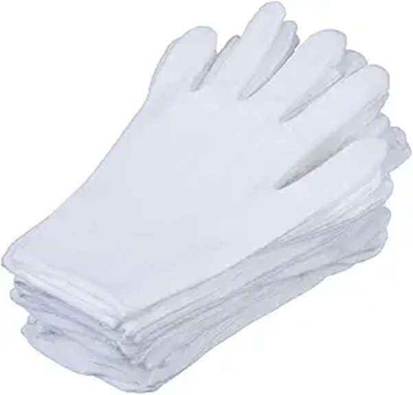 12 Pairs White Cotton Gloves for Handling