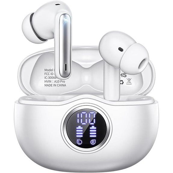 Wireless Earbuds with Noise Canceling and LED Display