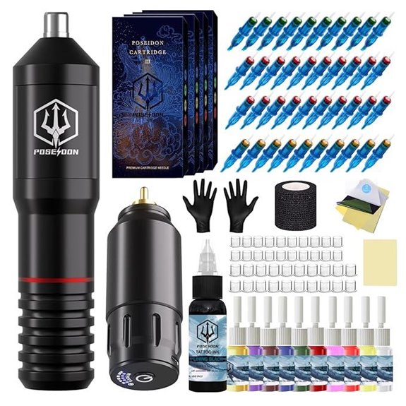 POSEIDON Wireless Tattoo Pen Kit with Needles