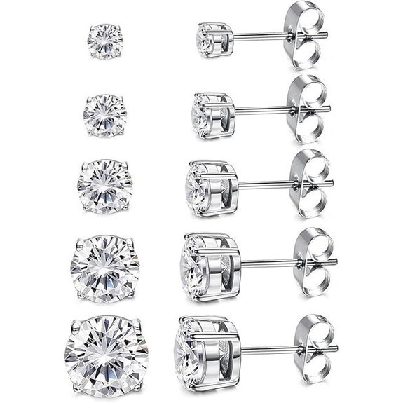 Kainier Women's 14K Gold CZ Stud Earrings Set