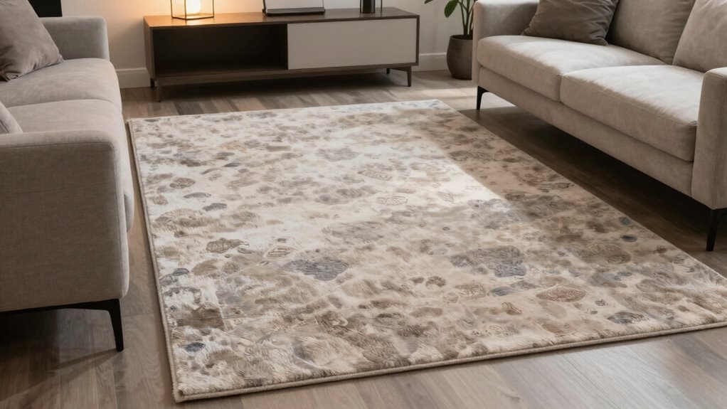 avoid loud busy rugs