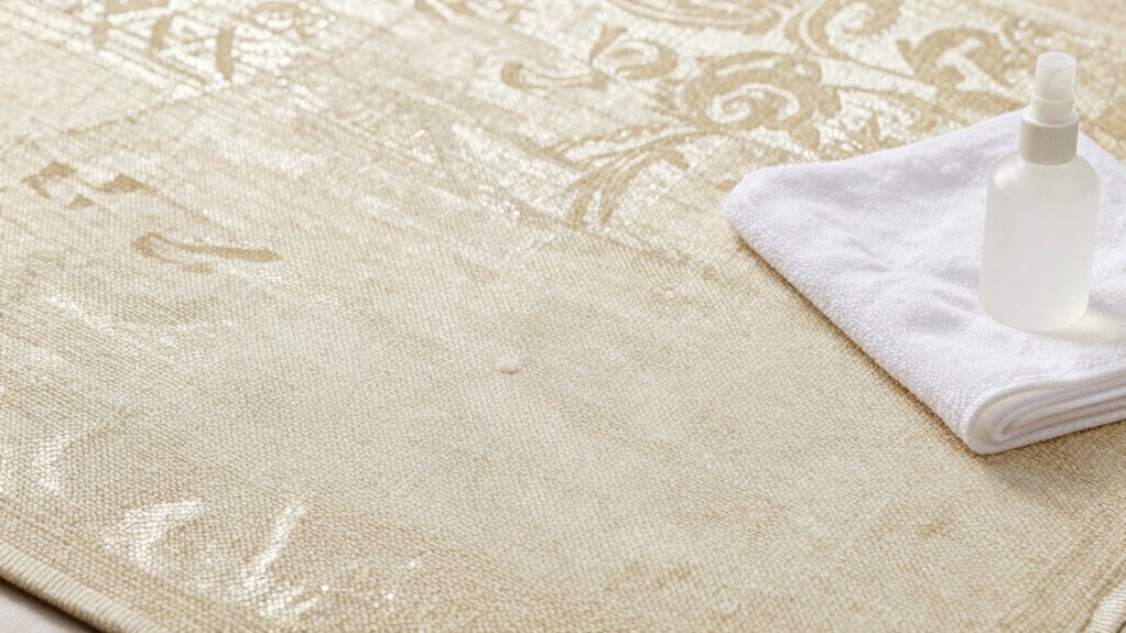 avoid over wetting silk rugs