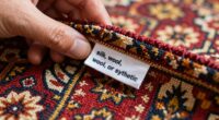 decipher rug material labels