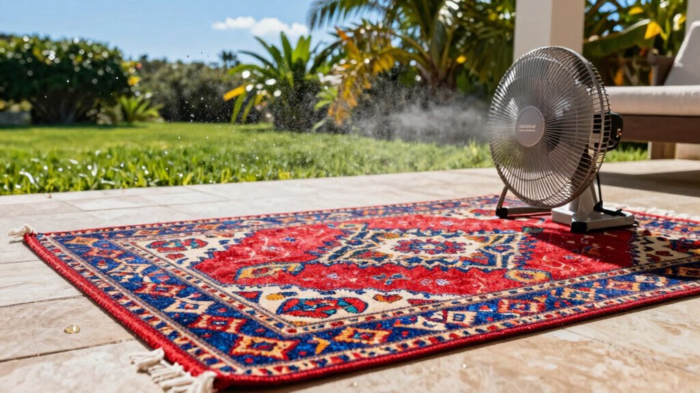 ensure complete rug drying