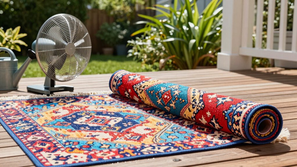 humid climate rug drying
