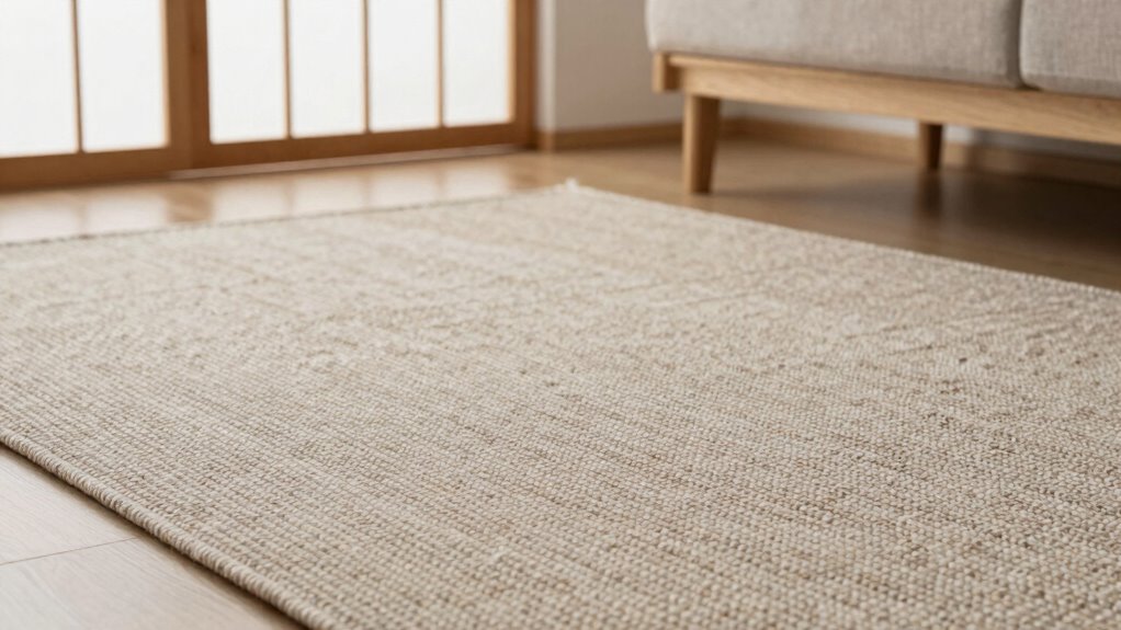 layered textured neutral rugs