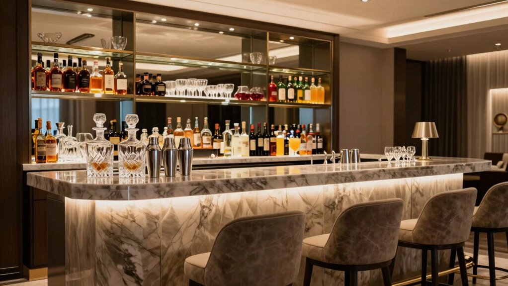 organized stylish bar accents