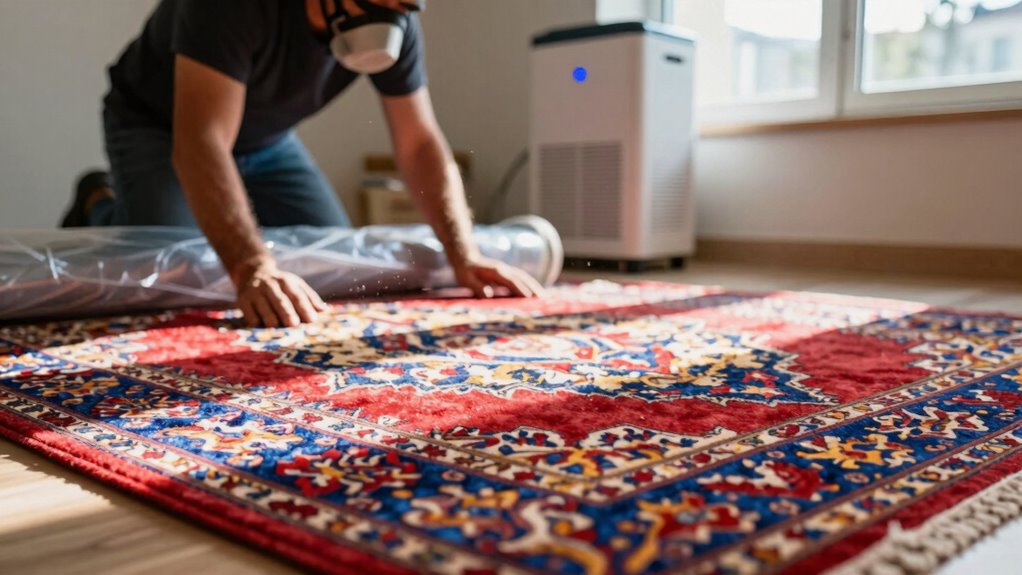 protect rugs during renovations