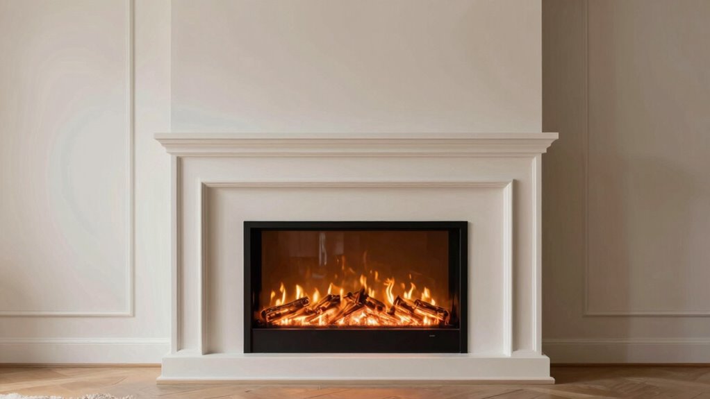 seamless built in fireplace finishes