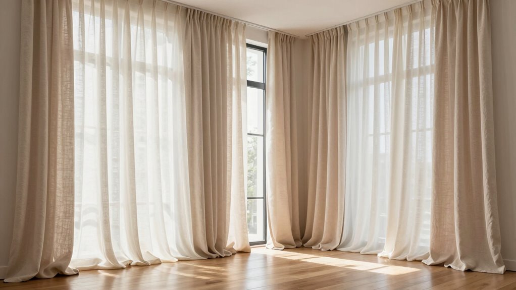 long linen curtain selection