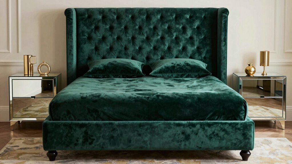 luxurious velvet bed selection