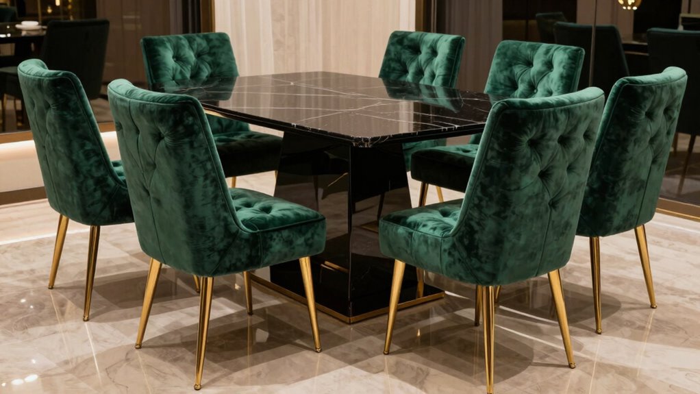 luxury velvet dining set