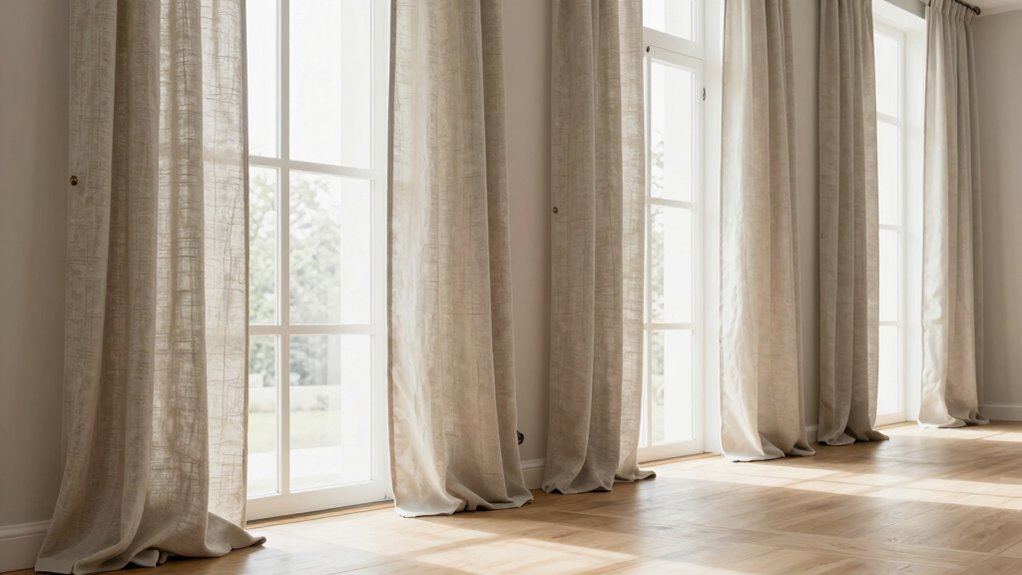 tall window linen curtains