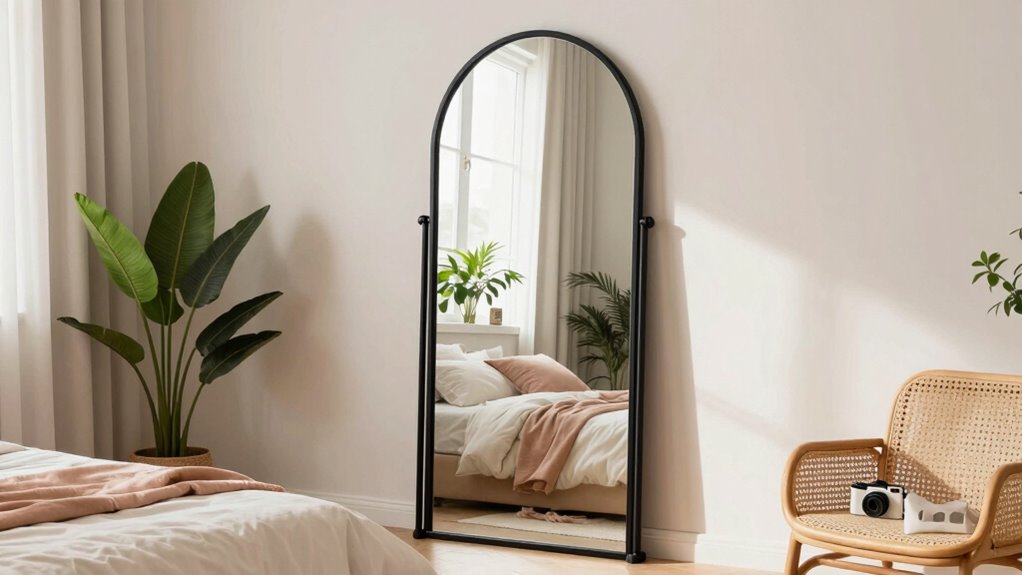 top arched bedroom mirrors