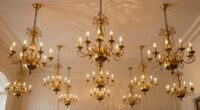 top high ceiling brass chandeliers