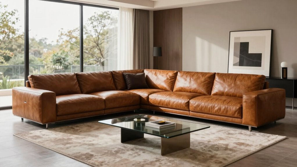 top modular leather sectionals