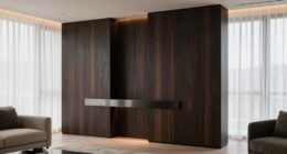 balancing dark wood elegance