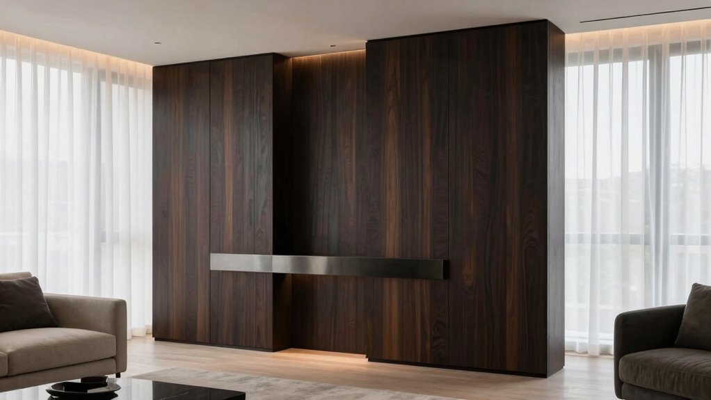 balancing dark wood elegance