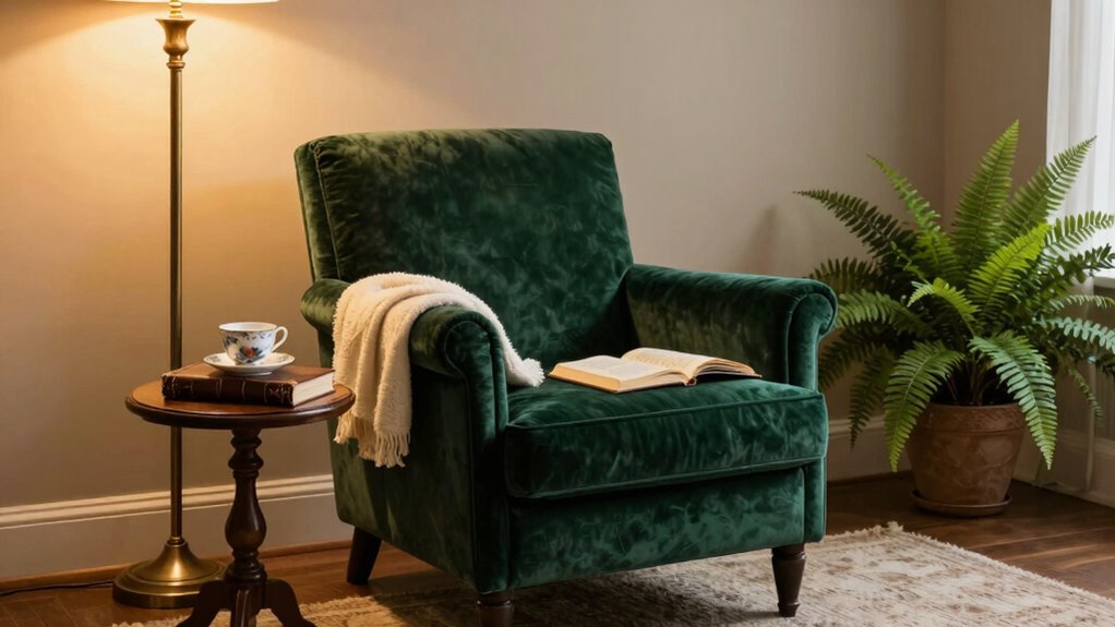 elegant cozy reading space