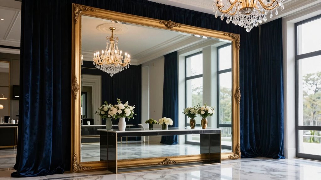 elegant oversized mirror arrangements