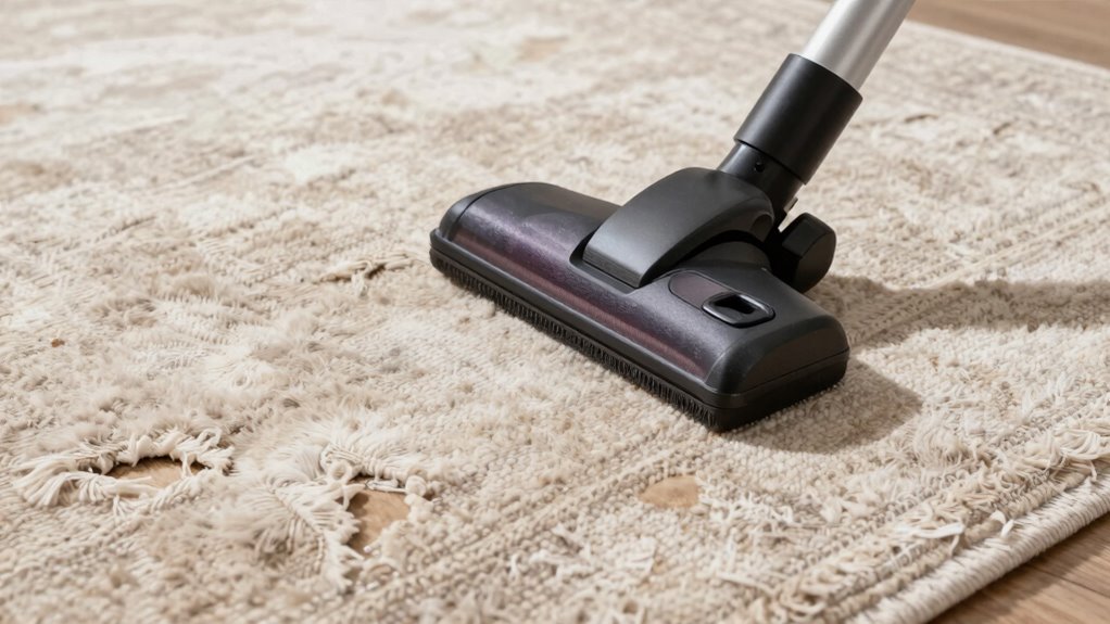 gentle vacuuming preserves rug quality