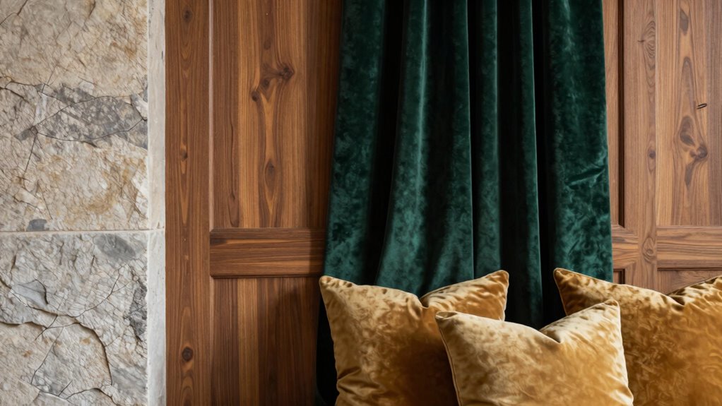 harmonious layered material contrast