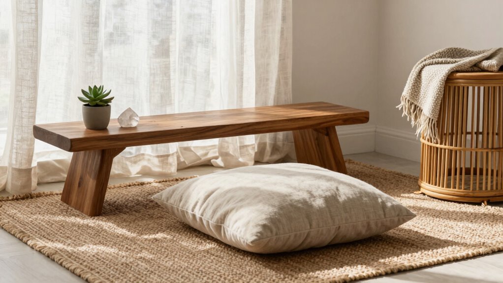 ideal meditation space materials