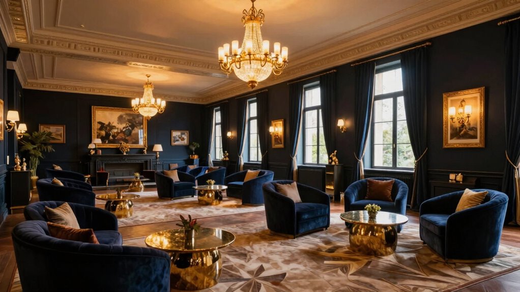 layered lighting and cozy furniture