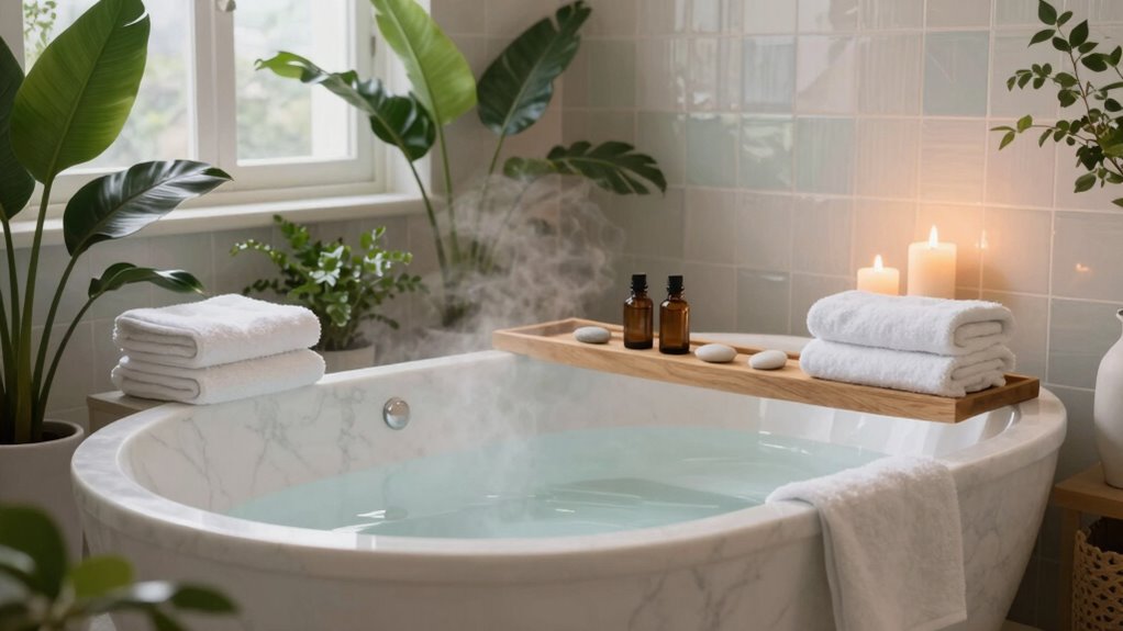 luxurious calming bathroom retreat