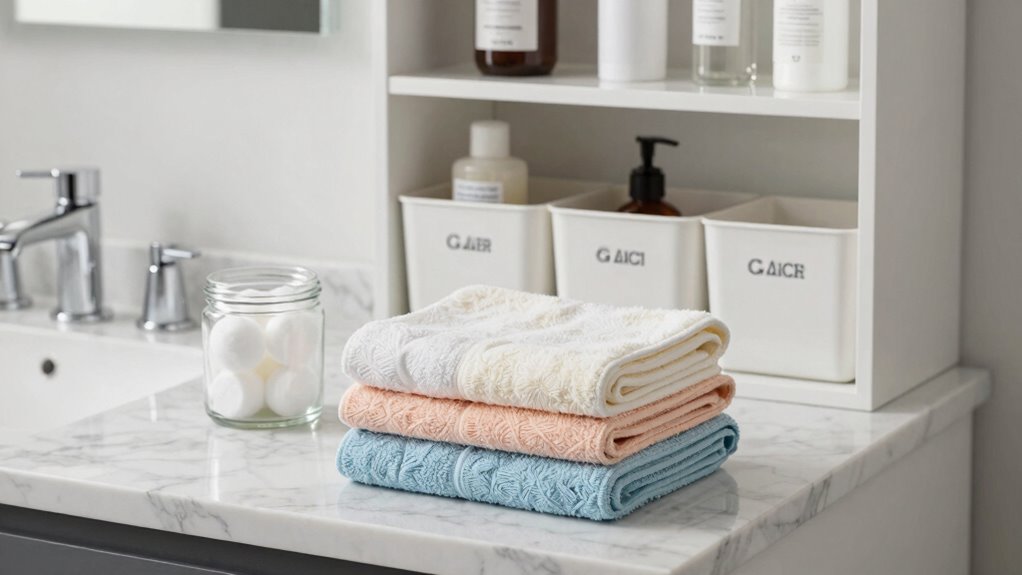 organized bathroom reduces stress