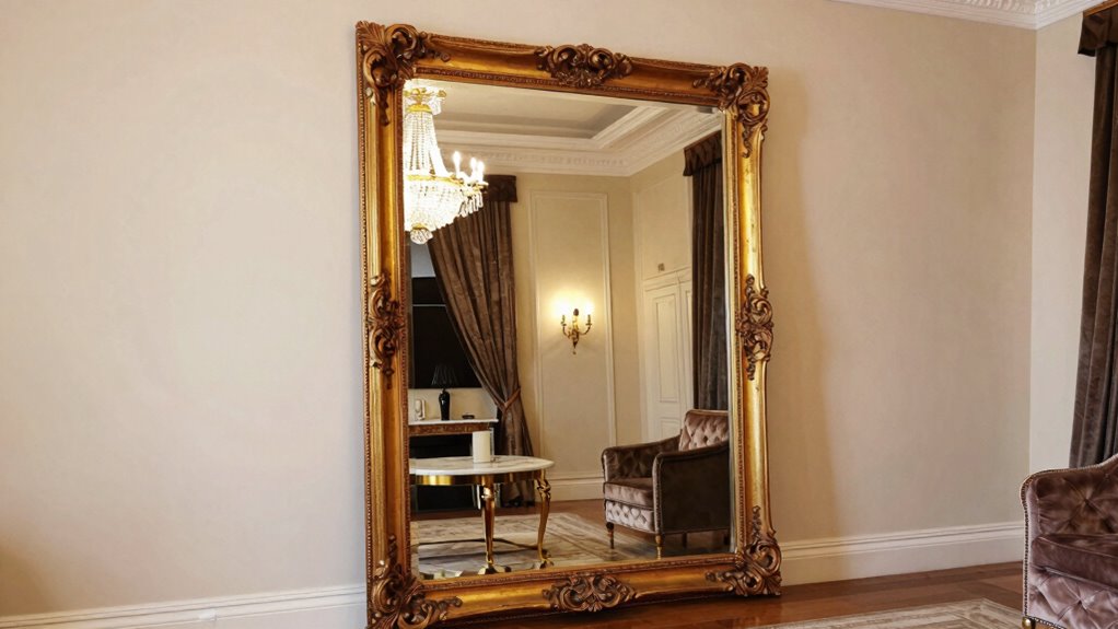oversized mirrors enhance formal elegance