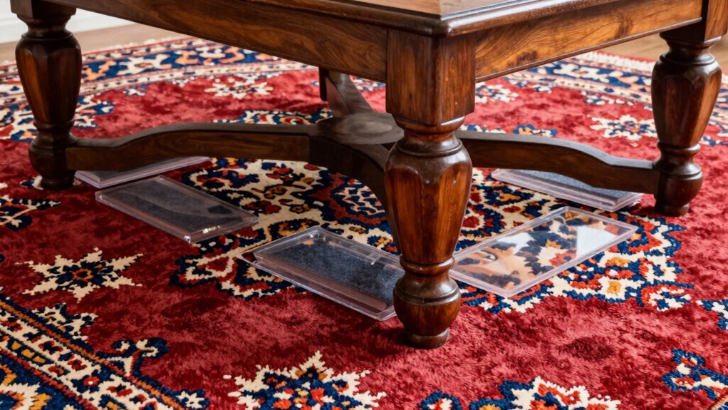 protect rugs from heavy furniture