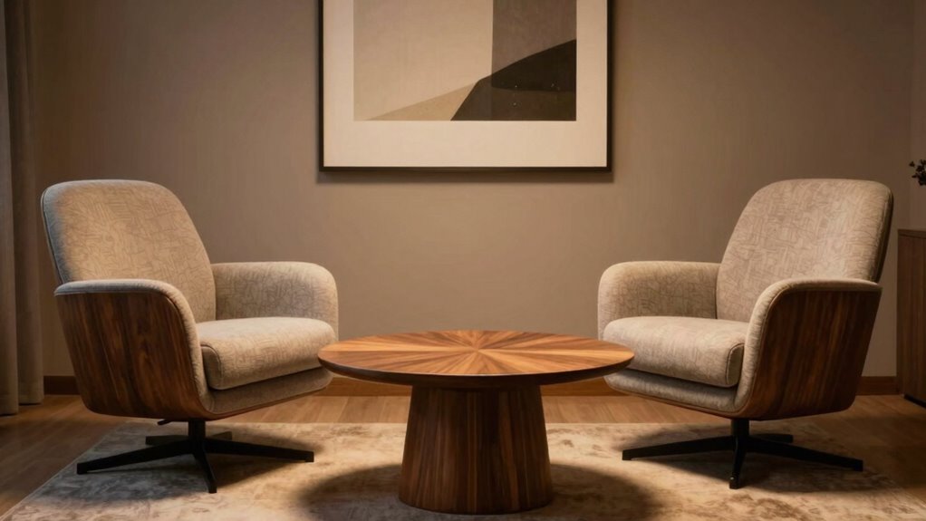 swivel chairs promote inviting interaction
