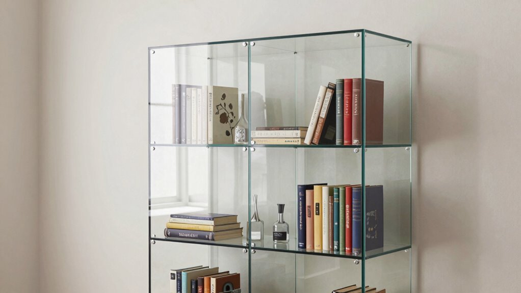 transparent shelves reduce weight