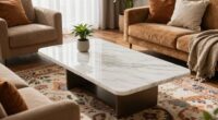 warmth with marble accents