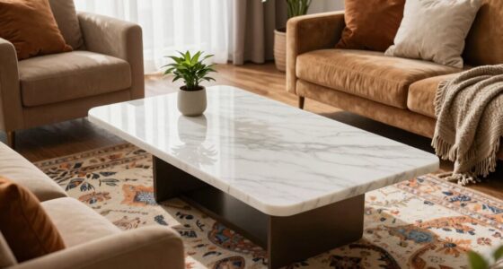 warmth with marble accents