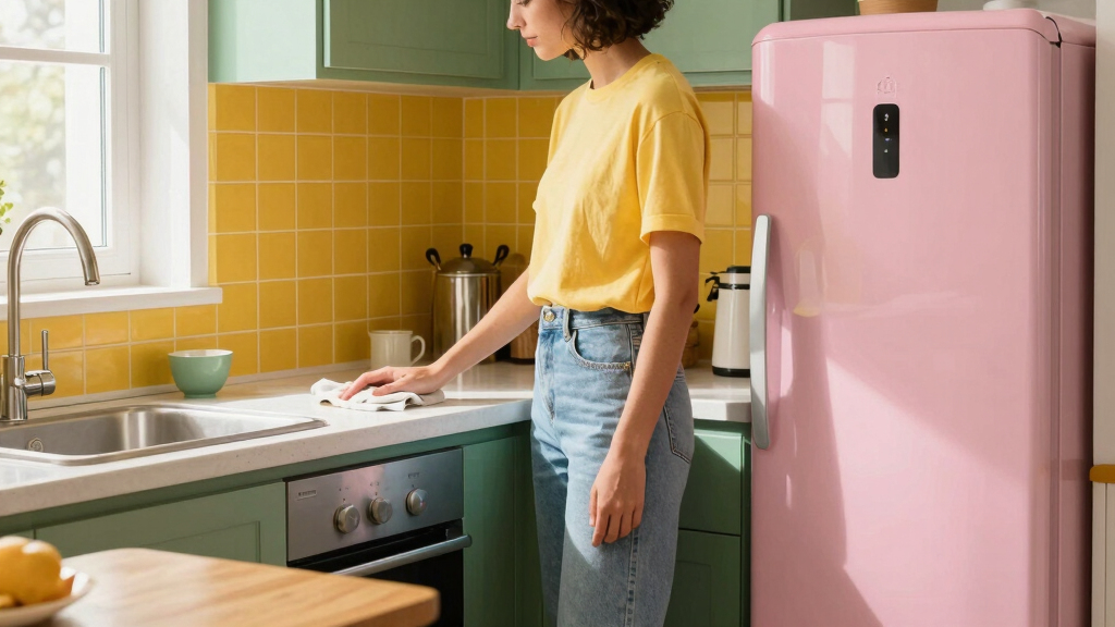Yellow Tile, Green Cabinets, and a Pink Fridge Set the Tone for Megan O'Neill's Woodstock, New York, Home