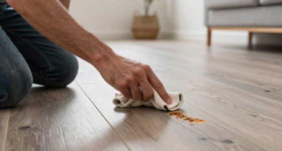 Flooring experts: New apartment vinyl plank/laminate floor keeps leaving brown residue on socks and wipes