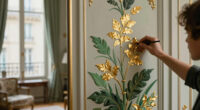 Gold Leaf and Foliage Motifs Plaster This Paris Left Bank Apartment
