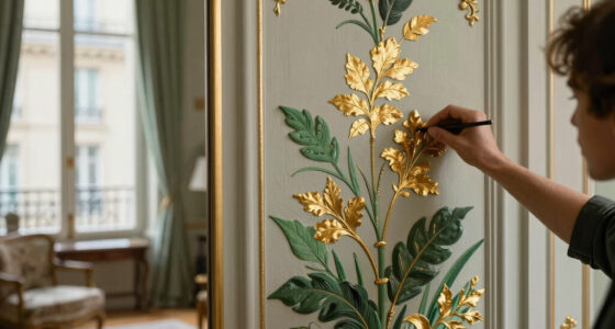 Gold Leaf and Foliage Motifs Plaster This Paris Left Bank Apartment