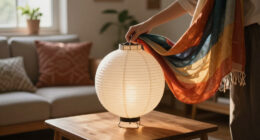 She Draped A Scarf Over IKEA’s Paper Lantern, And It Looks Custom