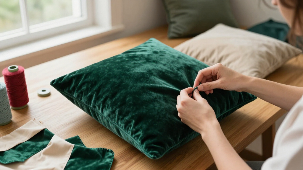 This Luxury-Looking Bolster Pillow Was Made From Scratch So Easily