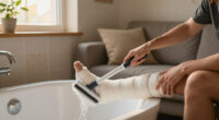 I Have A Leg Injury, And This Extendable Spin Scrubber Has Been A Lifesaver