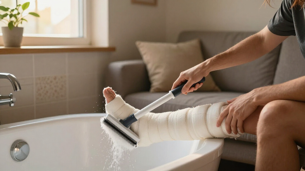 I Have A Leg Injury, And This Extendable Spin Scrubber Has Been A Lifesaver