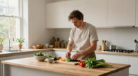 In Plant-Based Chef Alfie Steiner's New Scandi-Style London Kitchen, Ingredients, Saucepans, And Cookbooks All Become Part Of The Decor